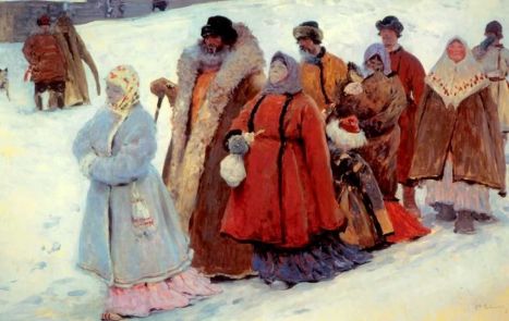 Жители древней Руси носили шубу мехом вовнутрь, сверху покрывая тканью.